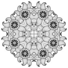 Vector henna tatoo mandala. Mehndi style.
