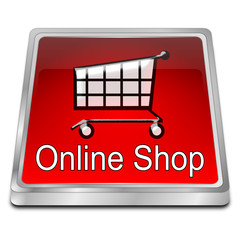 online Shop Button - 3D illustration