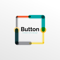 Thin line design geometric button, flat illustration