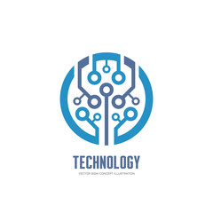 Fototapeta premium Technology - vector logo concept illustration for corporate identity. Abstract chip logo sign. Network logo sign. Internet logo sign. Web logo sign. Tech logo. Vector logo template. Design element.