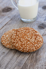 Oat cookies with sesame seed