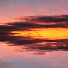 Natural background of the colorful sky and beautiful water reflection, During the time sunrise and sunset