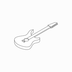 Obraz premium Bass guitar icon, isometric 3d style