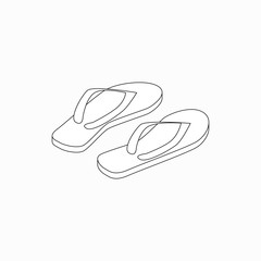 Beach slippers icon, isometric 3d style