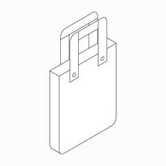 Bag beach icon, isometric 3d style