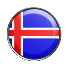 Button with Iceland flag