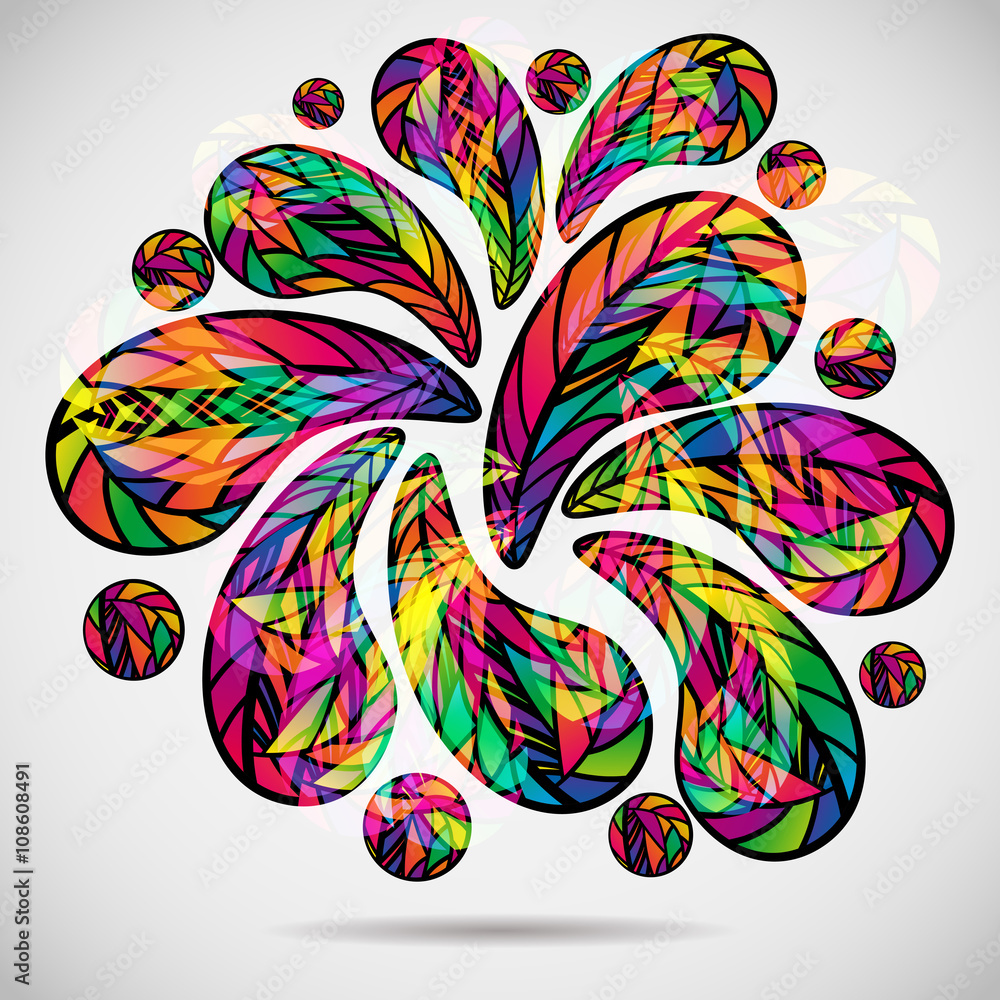 Poster abstract background with colorful mosaic design elements.