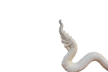 Phaya Nak statue ,White Phaya Nak statue on white background