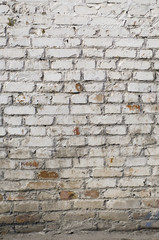 white painted brick wall