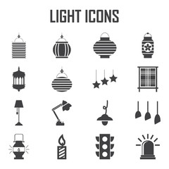 Vector  light and lantern icons set