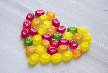 heart symbol made of sweet candy 