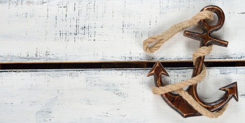 Wooden vintage anchor © olyina