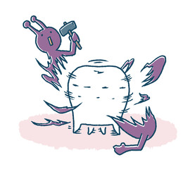 虫歯菌を振り払う歯