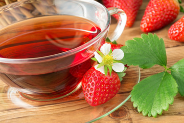 Erdbeeren - Tee  -  Blüten und Blätter