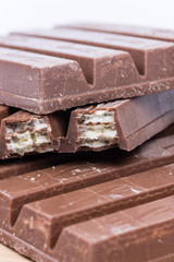 Extreme macro shot chocolate bars wafers