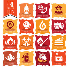 Firefighter icon set