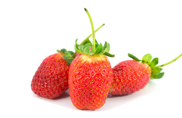 Beautiful strawberries isolated on white