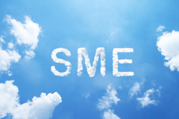 Naklejka na ściany i meble SME cloud word on sky.