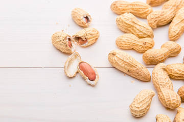 Fruits peanut in shell and peeled