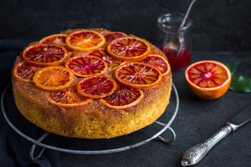 Upside down blood orange cake