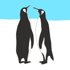 Vector silhouettes of penguins.