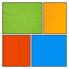 Comics pop art style blank layout template with dots pattern background vector