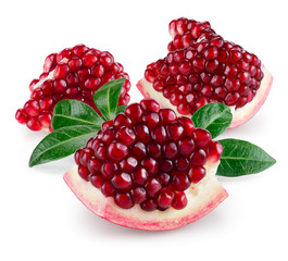 Pomegranate isolated on white background.