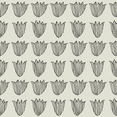 Tulip seamless pattern.