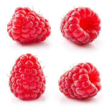 Raspberry. Fresh berry isolated on white background. Collection.