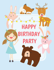 Vector Illustration of a Happy Birthday Greeting Card