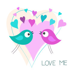 Greeting card with birds.