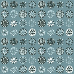 Floral pattern.Set of round decorative elements.
