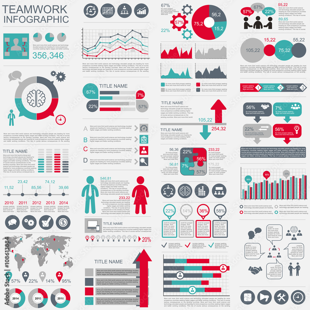 Poster set of infographic vector design template