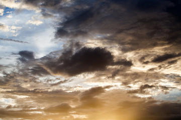 Fototapeta premium colorful dramatic sky with cloud at sunset