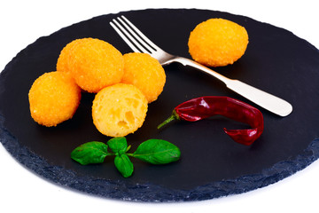 Food without meat: potato donuts.