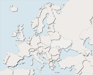 Mappa EU bianca e colore Luxembourg