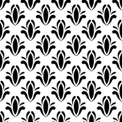 Vector seamless pattern with floral motif. 