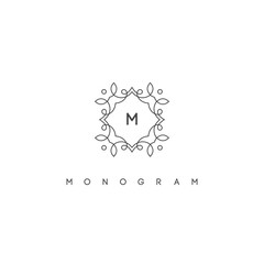 Elegant monogram design template, vector illustration.