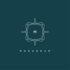 Elegant monogram design template, vector illustration.