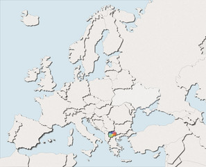Mappa EU bianca e colore Macedonia