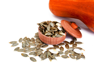 Pumpkin Seeds Isolated on White Background.