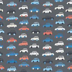 Seamless car pattern. Vector background.