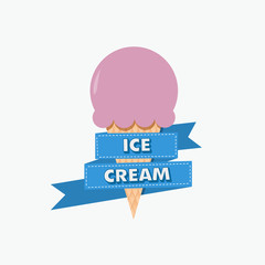 Vector abstract vintage ice cream in flat design