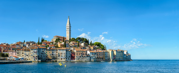 Panoramic view on old coastal town Rovinj, Istria, Croatia