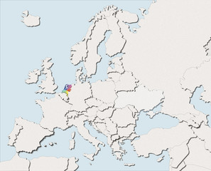 Mappa EU bianca e colore Netherlands