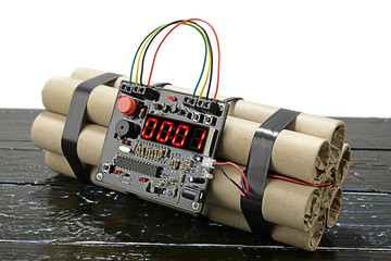 Time bomb with a working electronic clock
