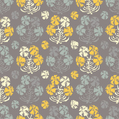 Seamless vector background with decorative flowers. Print. Cloth design, wallpaper.