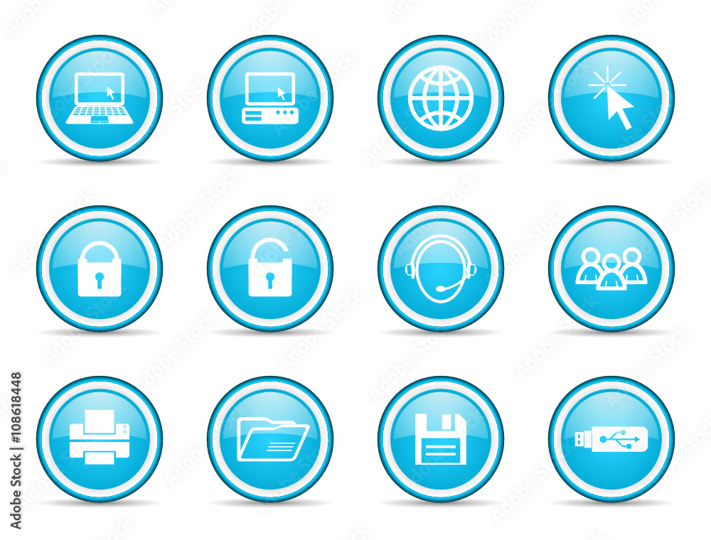 Poster internet vector icons set