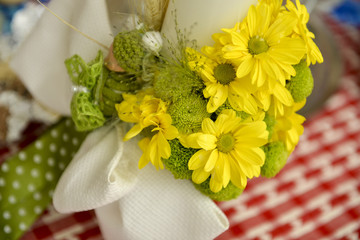 Yellow flowers in a bouquet decorations