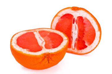 Juicy, tasty and ripe grapefruit. Isolated